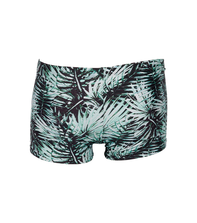 Shorts de praia com estampa avançada e bagunçado com palma