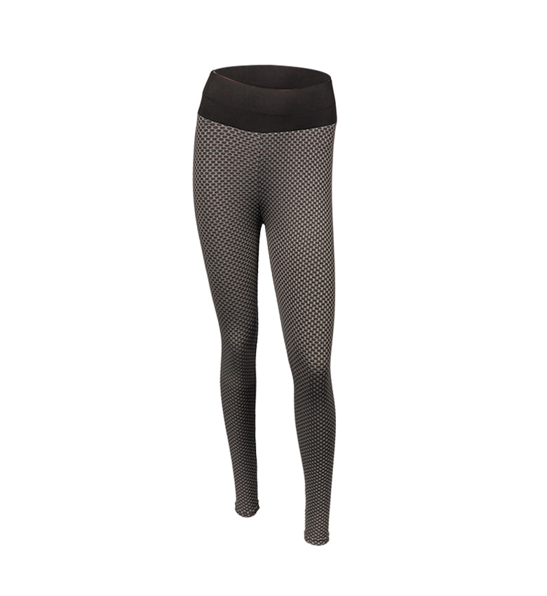 Calças de ioga de cintura alta com grade de bolhas jacquard fitness para mulheres